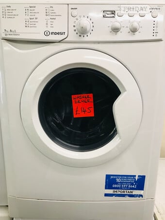 Indesit 7+ 5 kg water balance washer dryer 