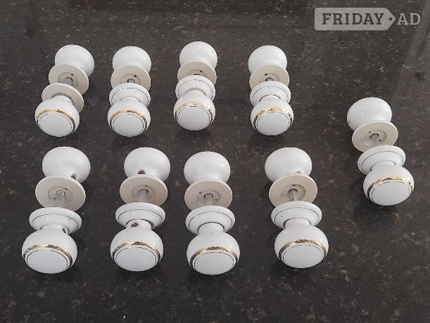 9 Pairs White Porcelain Door Hnadles, VGC in Tunbridge Wells