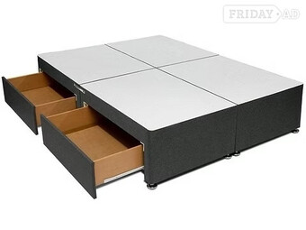 4 FOOT OR DOUBLE DIVAN BASE WITH 4 DRAWERS IN 4 BLOCKS