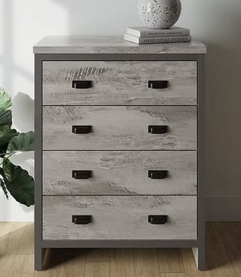 BOSTON 4 DRAWER CHEST OF DRAWERS - GREY