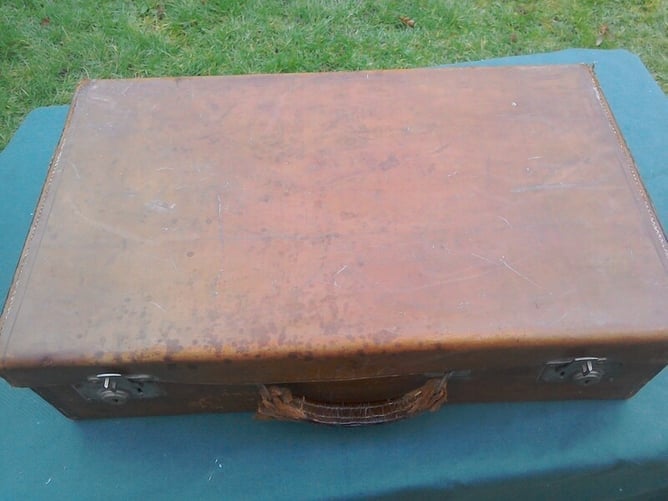 Suitcase, vintage, leather on cardboard? - Antiques & Collectables in Mayfield