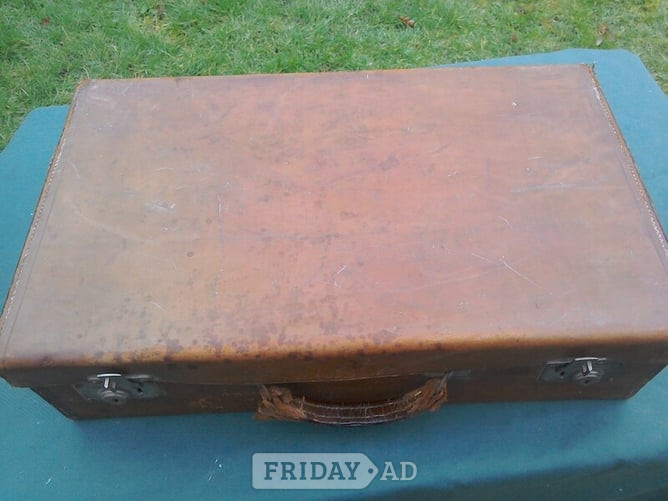 Suitcase, vintage, leather on cardboard? - Antiques & Collectables in Mayfield