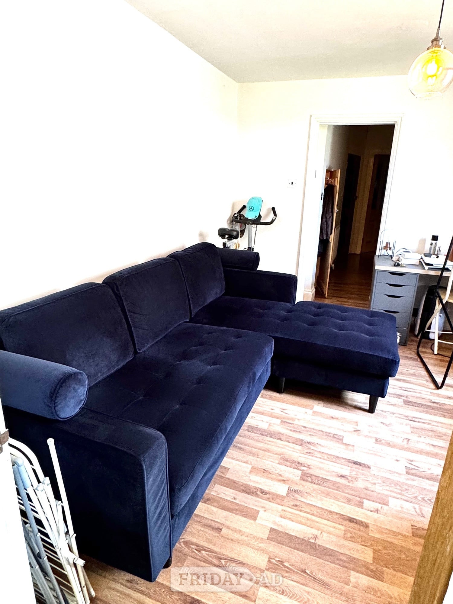 Blue Faux Suede Dunelm Corner sofa