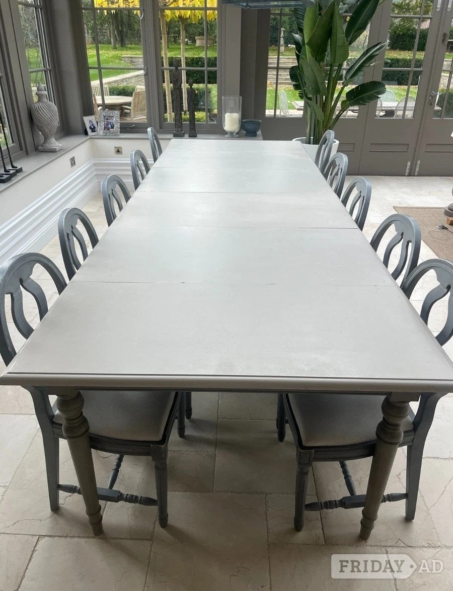 'OKA' Solid Oak Extendable Dining Table & 10 Chairs - Furniture - Furniture in Weymouth