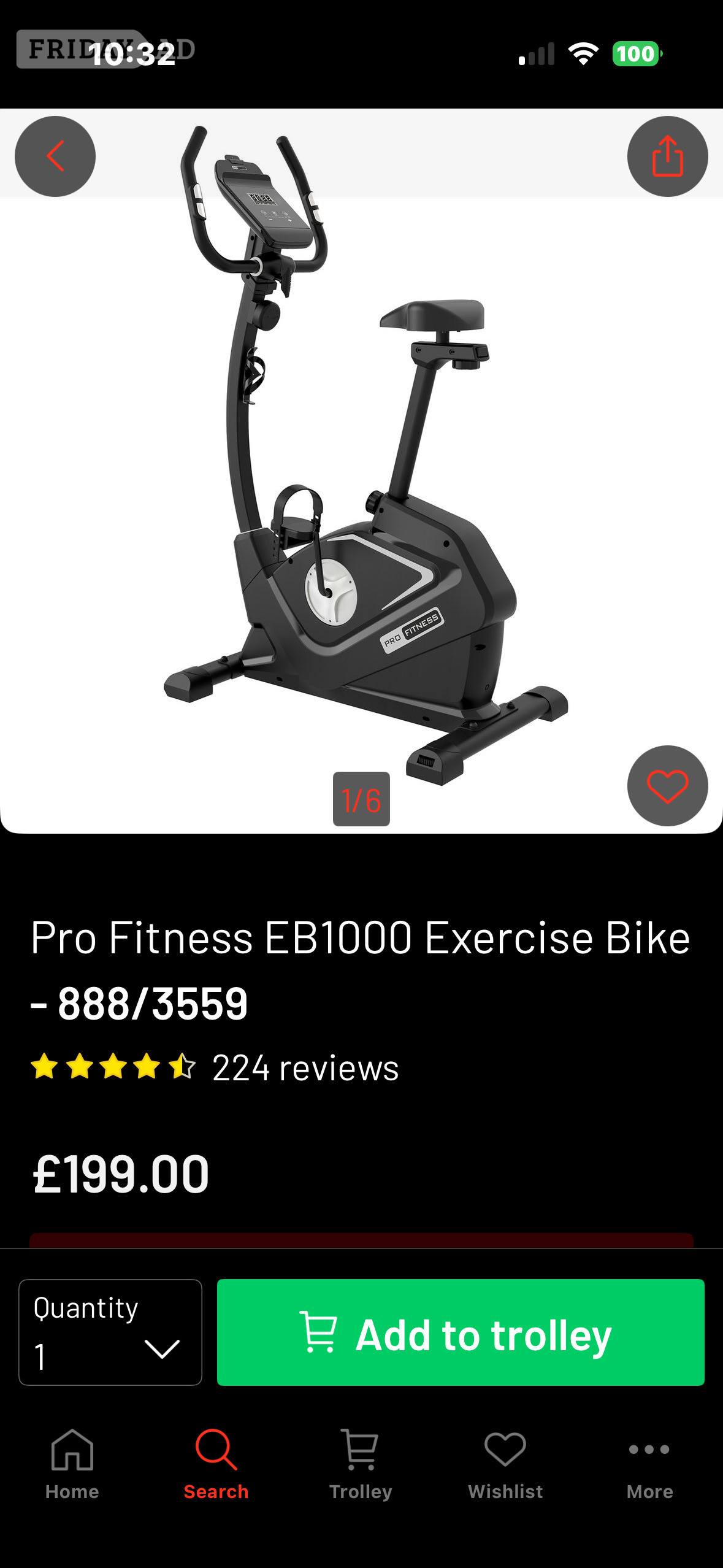 Pro fitness Exercise bike - Sports Equipment in Hailsham