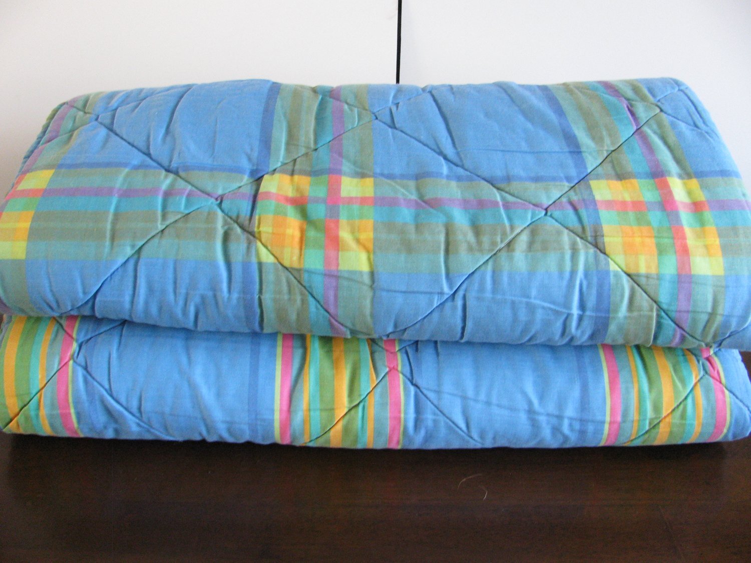 American Dorm Single Reversible Blue Check Quilts - Ex. Stock