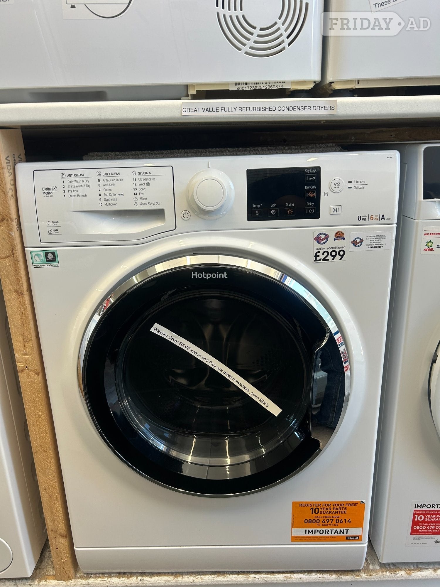 HOTPOINT 8KG WASHER DRYER in St. Leonards-On-Sea
