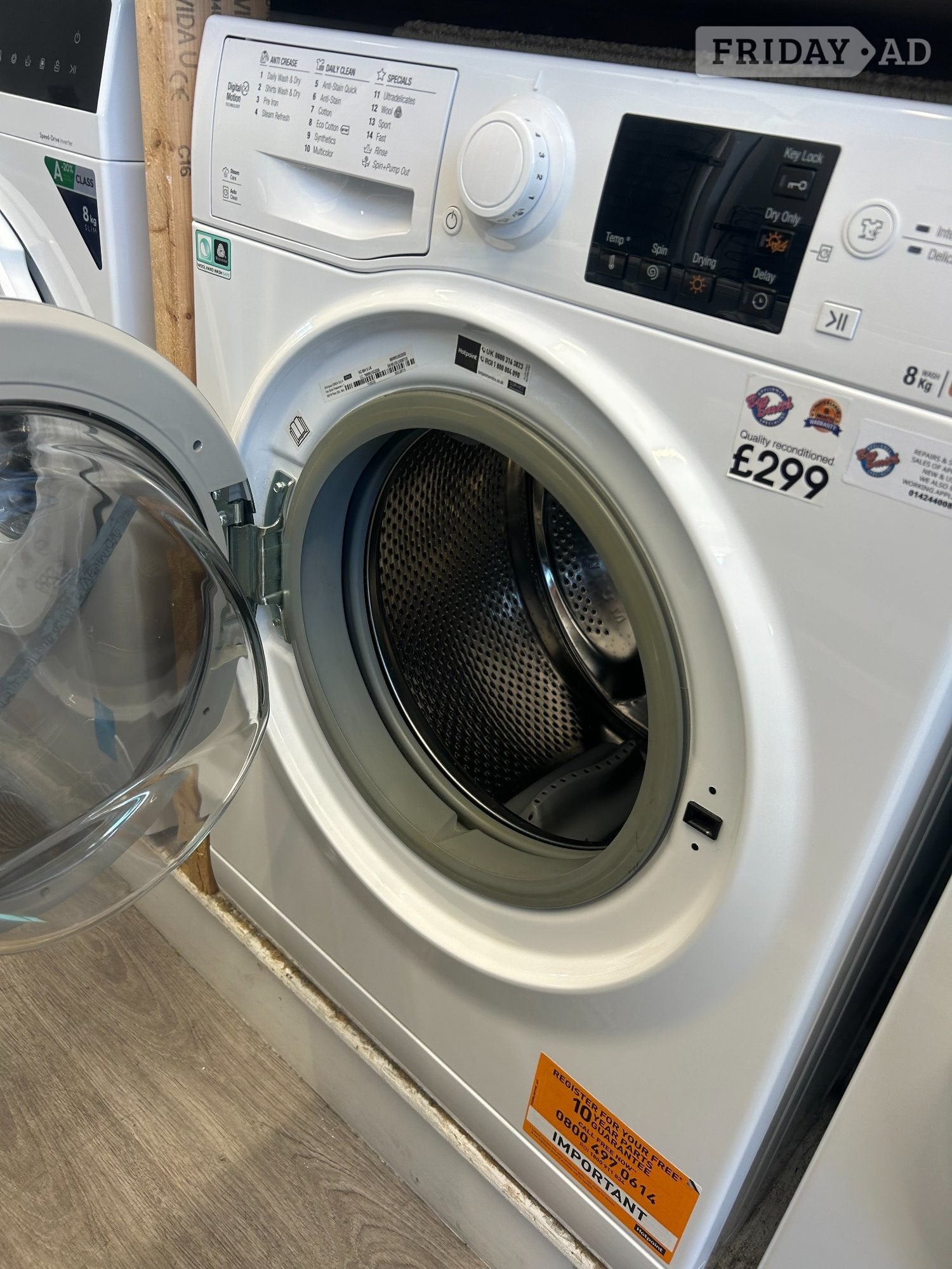 HOTPOINT 8KG WASHER DRYER