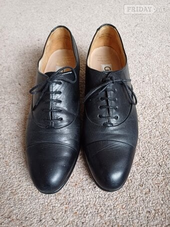 Black Ladies Leather Gabor Lace-up Shoes