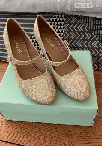 Ajvani sparkling gold high heels Size 5 Like new