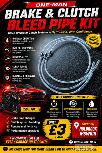 Motorcycle brake/clutch bleed pipe