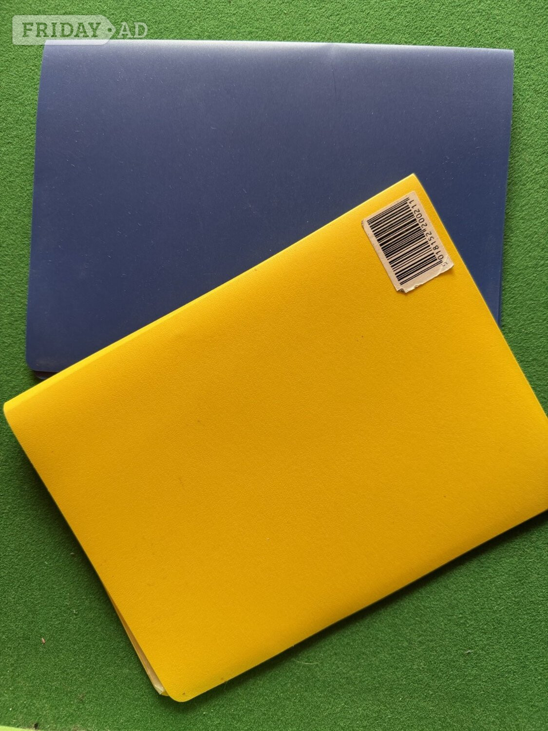 Two A5 Blue and yellow Flexible Pocket  Cover Display Books.