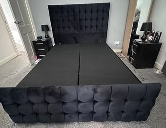 CUBE Deluxe Divan Ottoman with standing Hb and footboard - Single