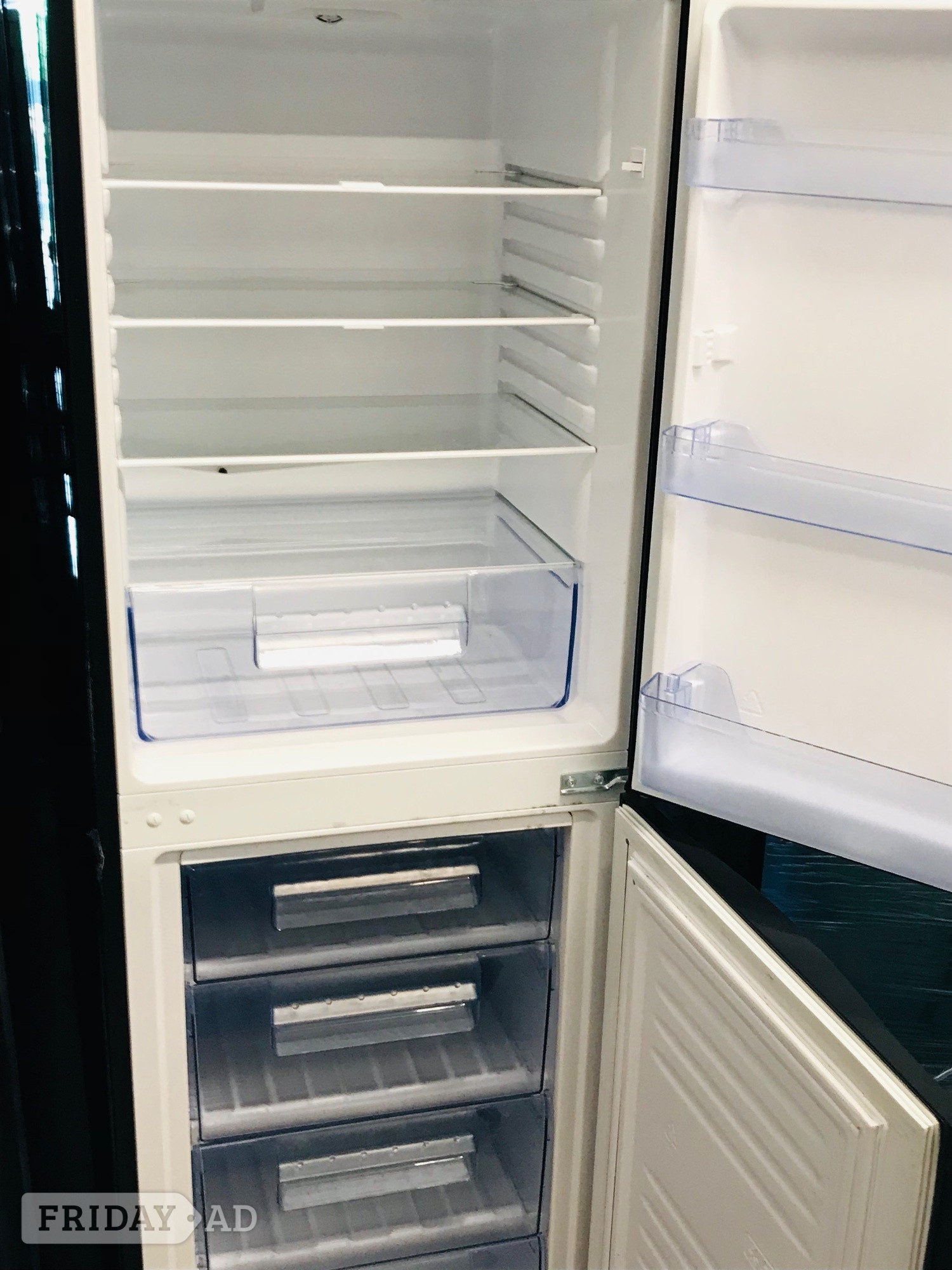 Swan black fridge freezer 