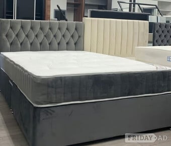 Double bed with mattress & optional drawers