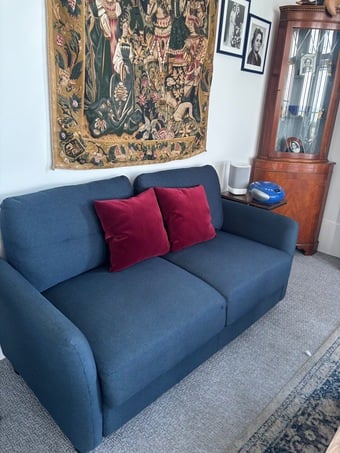 Comfortable 2-Seater Blue Sofa (Excellent Condition)