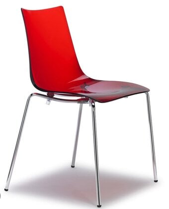 4 Red Italian Transparent Chairs, Will Separate