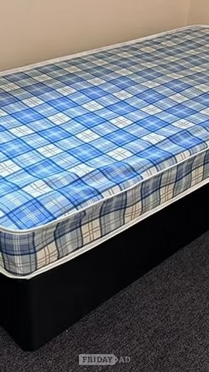 Single - Economy mattress with black divan base and headboard