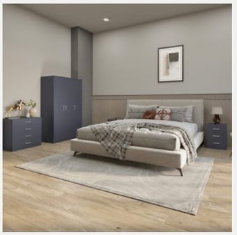 DAKOTA 3 DOOR BEDROOM SET - DARK GREY