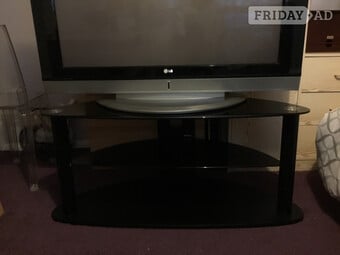 TV STAND BLACK AND CHROME