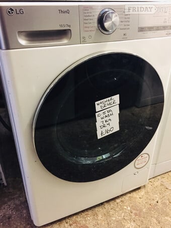 LG 10.5kg wash and 7kg dry turbo wash washer dryer.