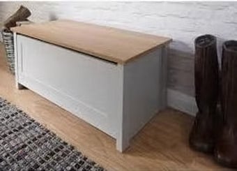 LANCASTER OTTOMAN STORAGE BENCH - GREY