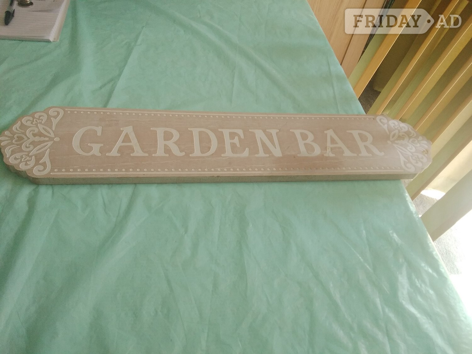 Burgess Hill Garden bar sign  wooden u can ha g it up attachment on the back b