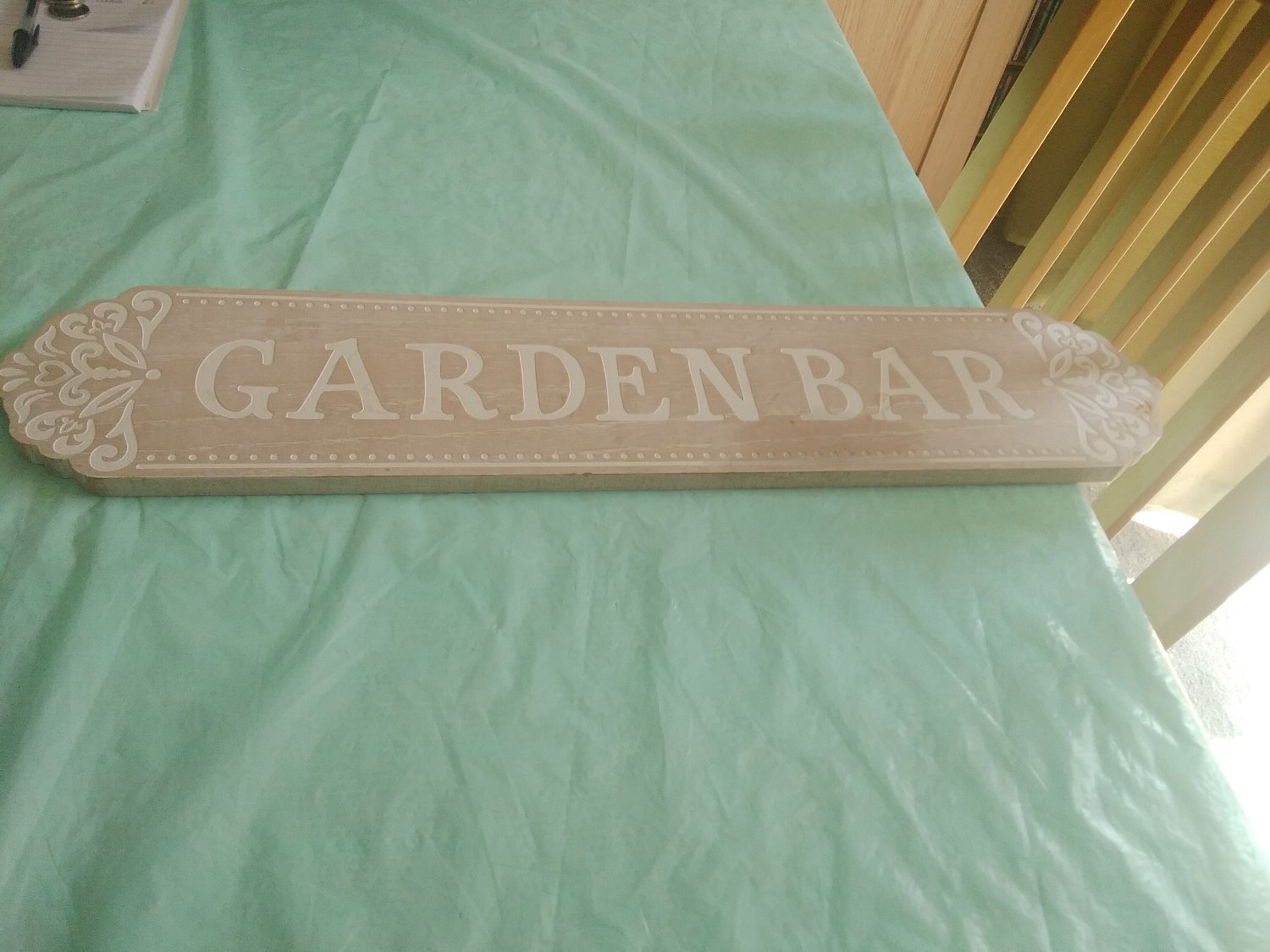 Burgess Hill Garden bar sign  wooden u can ha g it up attachment on the back b