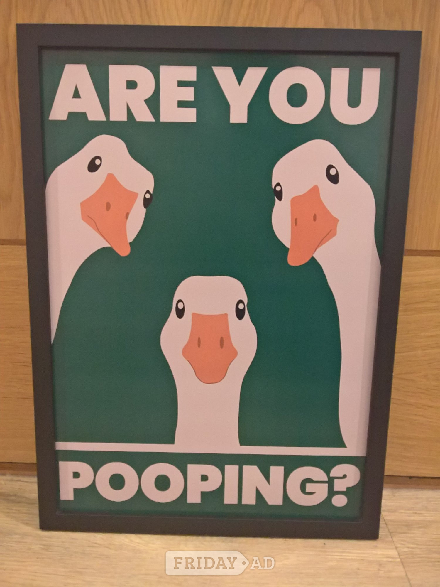 cheeky bathroom wall poster a3 mdf black frame 200 gsm card in Fareham