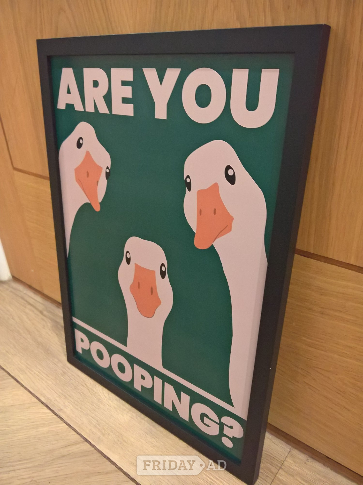 Fareham cheeky bathroom wall poster a3 mdf black frame 200 gsm card