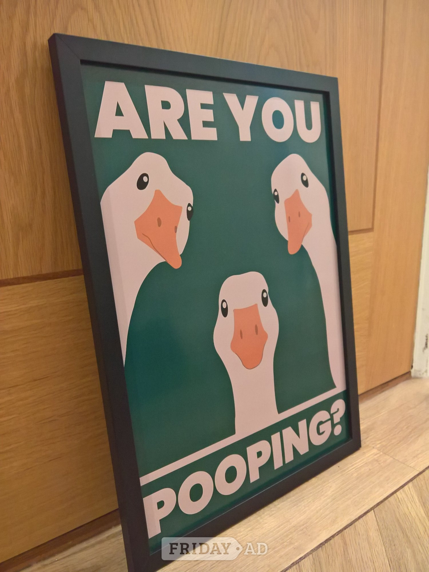 cheeky bathroom wall poster a3 mdf black frame 200 gsm card - Home Decor in Fareham