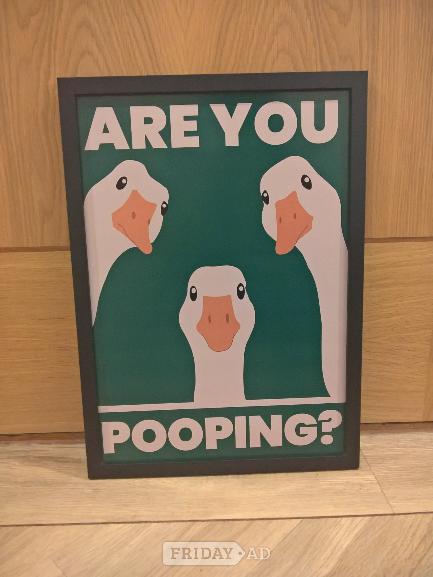 cheeky bathroom wall poster a3 mdf black frame 200 gsm card - Home Decor