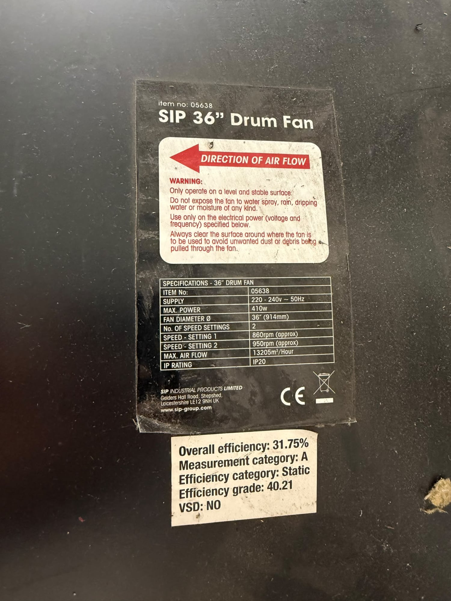 SIP 36" Drum fan
