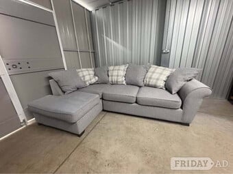 Grey DFS L Shaped Sofa - (DELIVERY AVAILABLE)