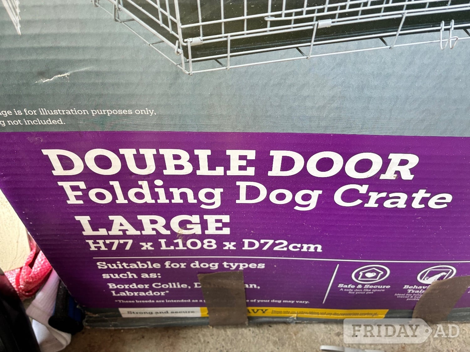 Pets at home large dog cage for sale boxed but used size on photo in Folkestone