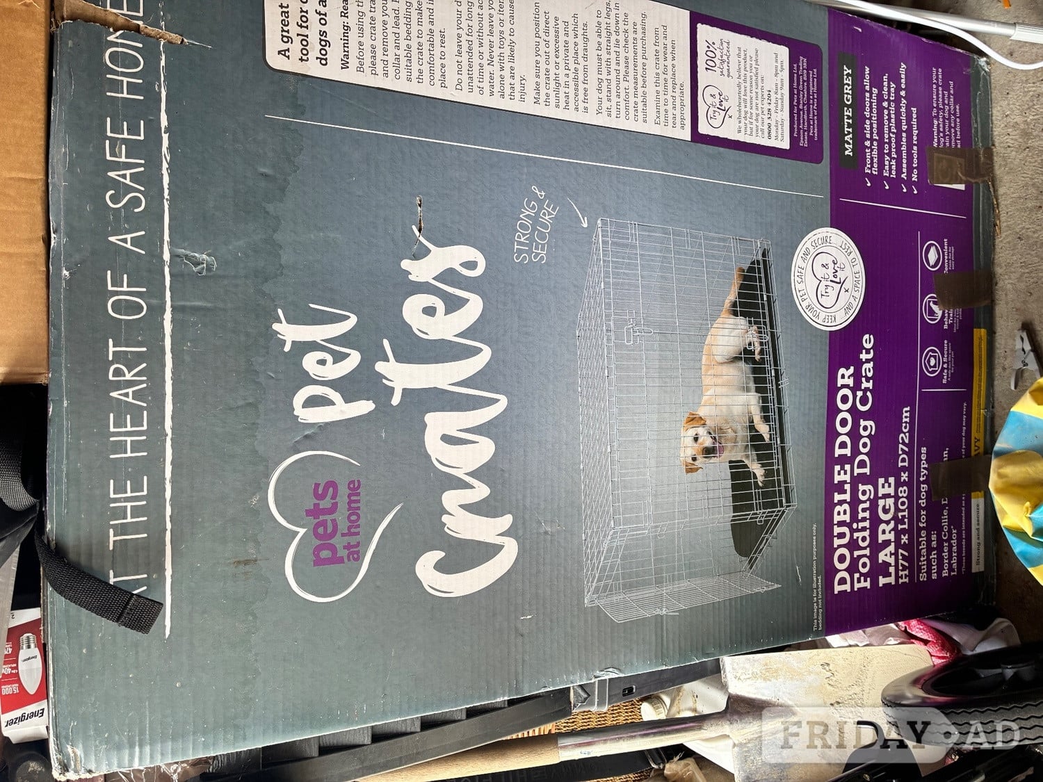 Pets at home large dog cage for sale boxed but used size on photo