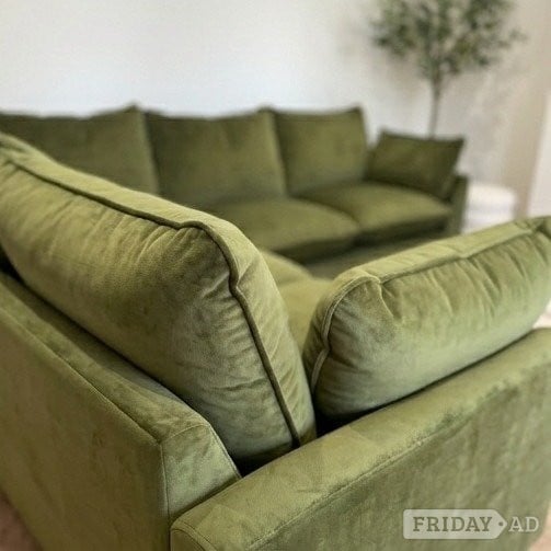 Olive Green 5 Seater 5x Seater Corner Sofa / Brand New  - Furniture