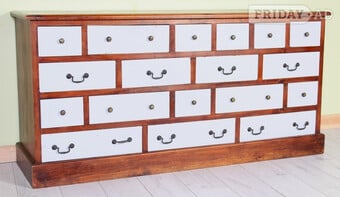 Nationwide Delivery  - Large Solid Pine Chest Of 18 Drawer