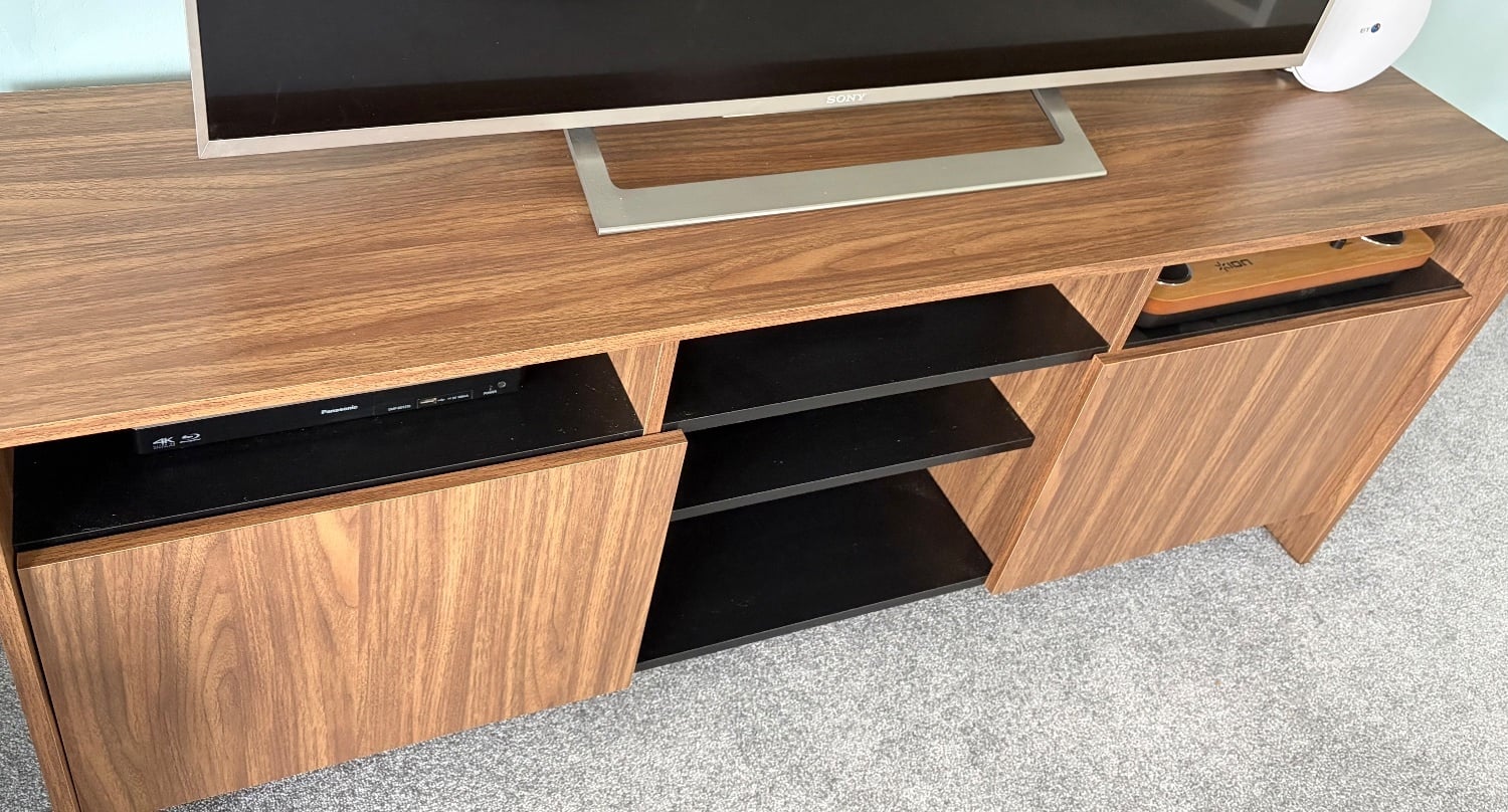 Habitat Turin 2 Door TV Unit - Black & Walnut Effect in Worthing
