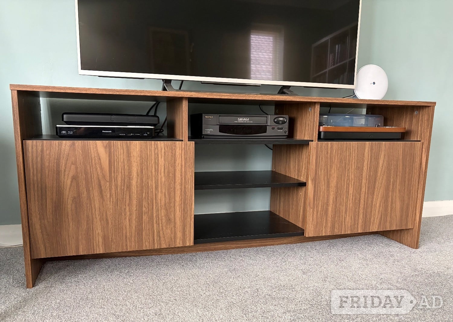 Habitat Turin 2 Door TV Unit - Black & Walnut Effect