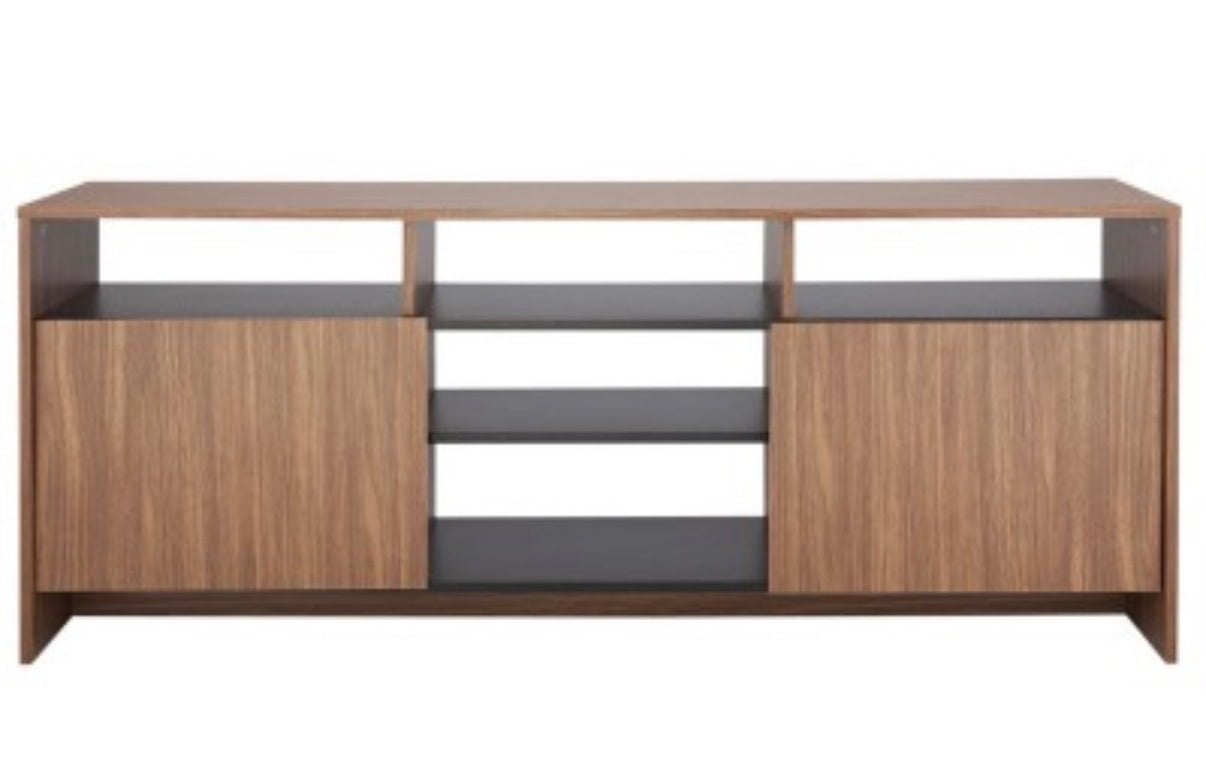 Worthing Habitat Turin 2 Door TV Unit - Black & Walnut Effect