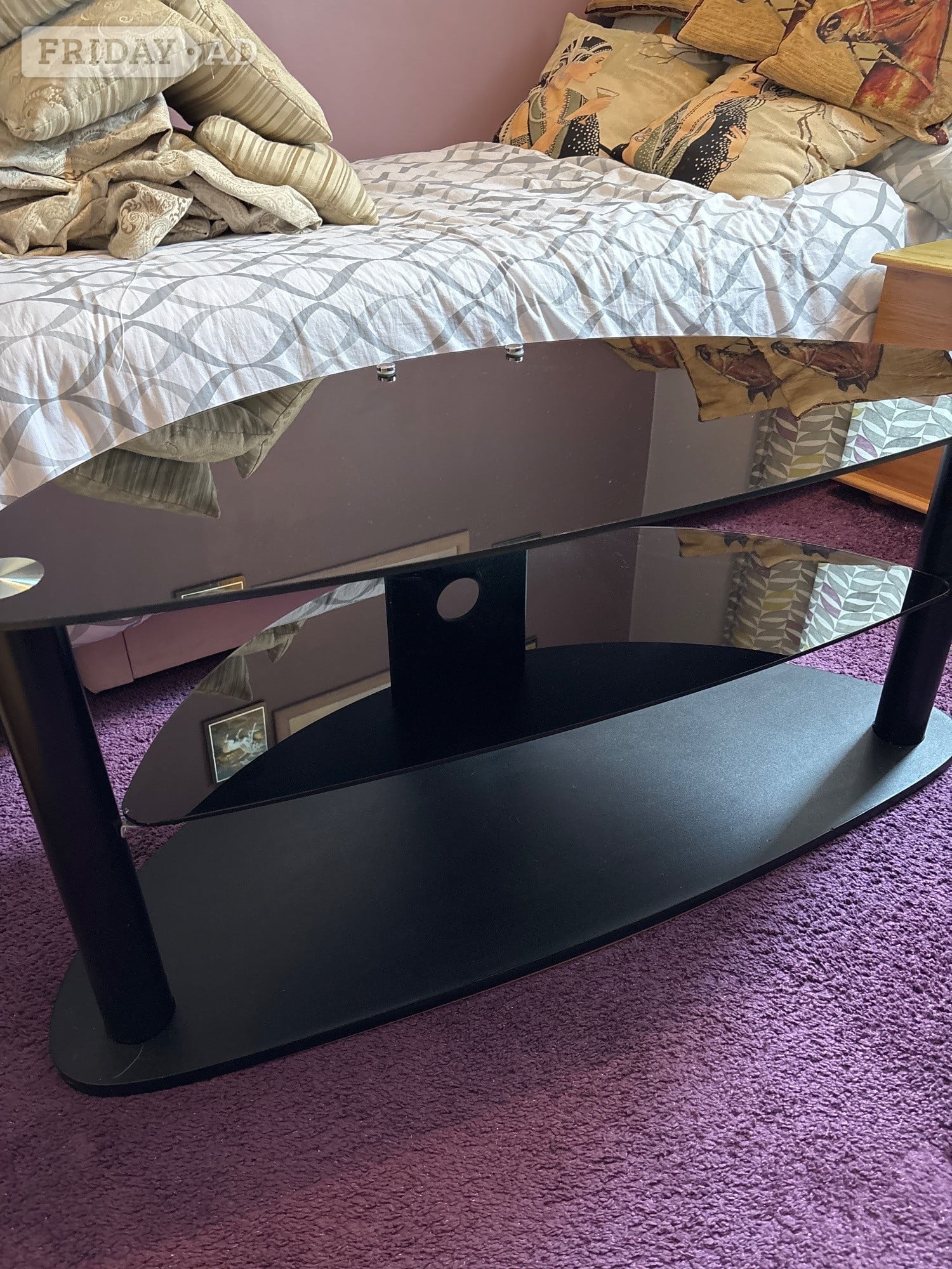 TV STAND BLACK AND CHROME