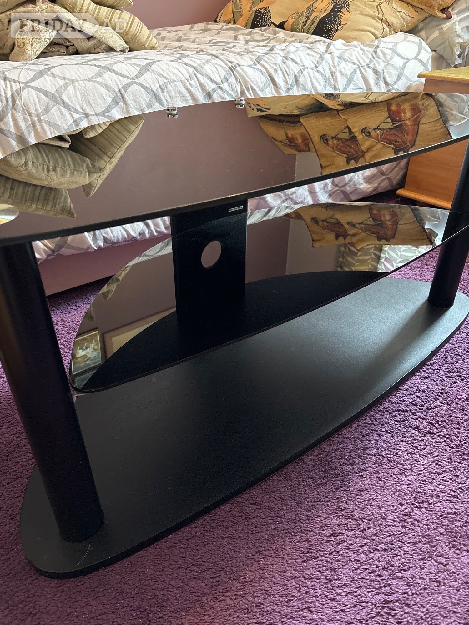 Peacehaven TV STAND BLACK AND CHROME
