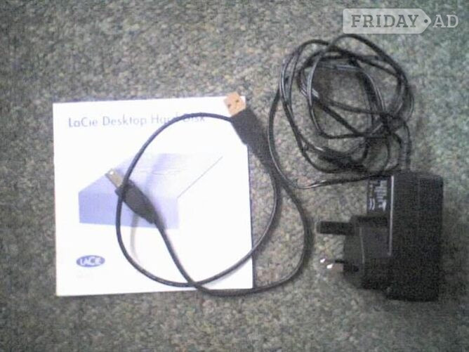 Waterlooville LACIE 500Gb Black External Hard Drive , USB2 Interface with PSU & Cables