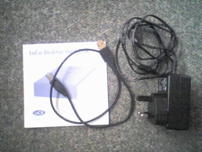 Waterlooville LACIE 500Gb Black External Hard Drive , USB2 Interface with PSU & Cables