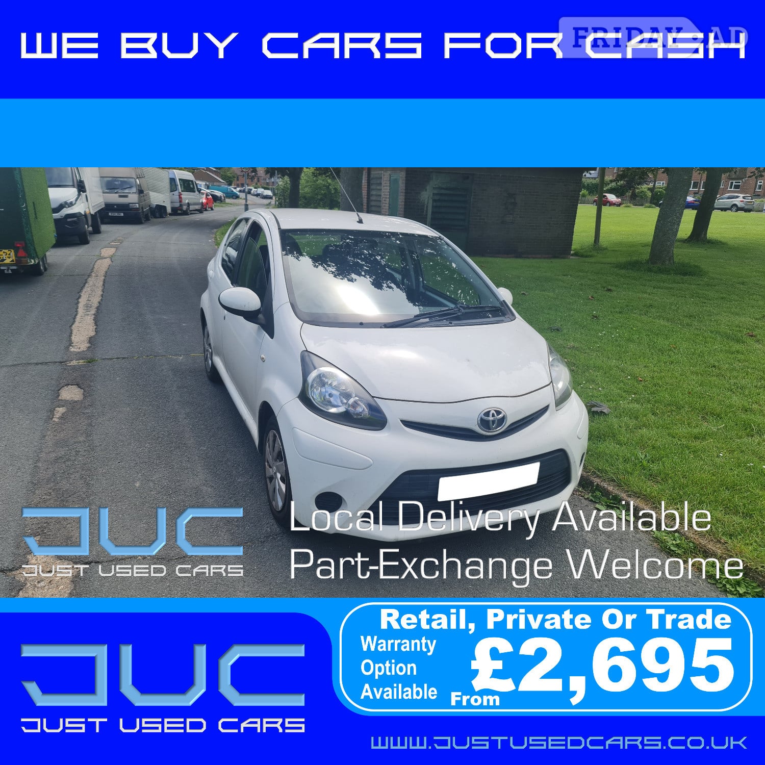Toyota Aygo 1.0 VVT-I Ice 5D (Manual Petrol) 13 Reg 2013 79,773 in Lewes