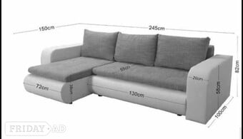 Berlin corner sofa bed, with cash on delivery