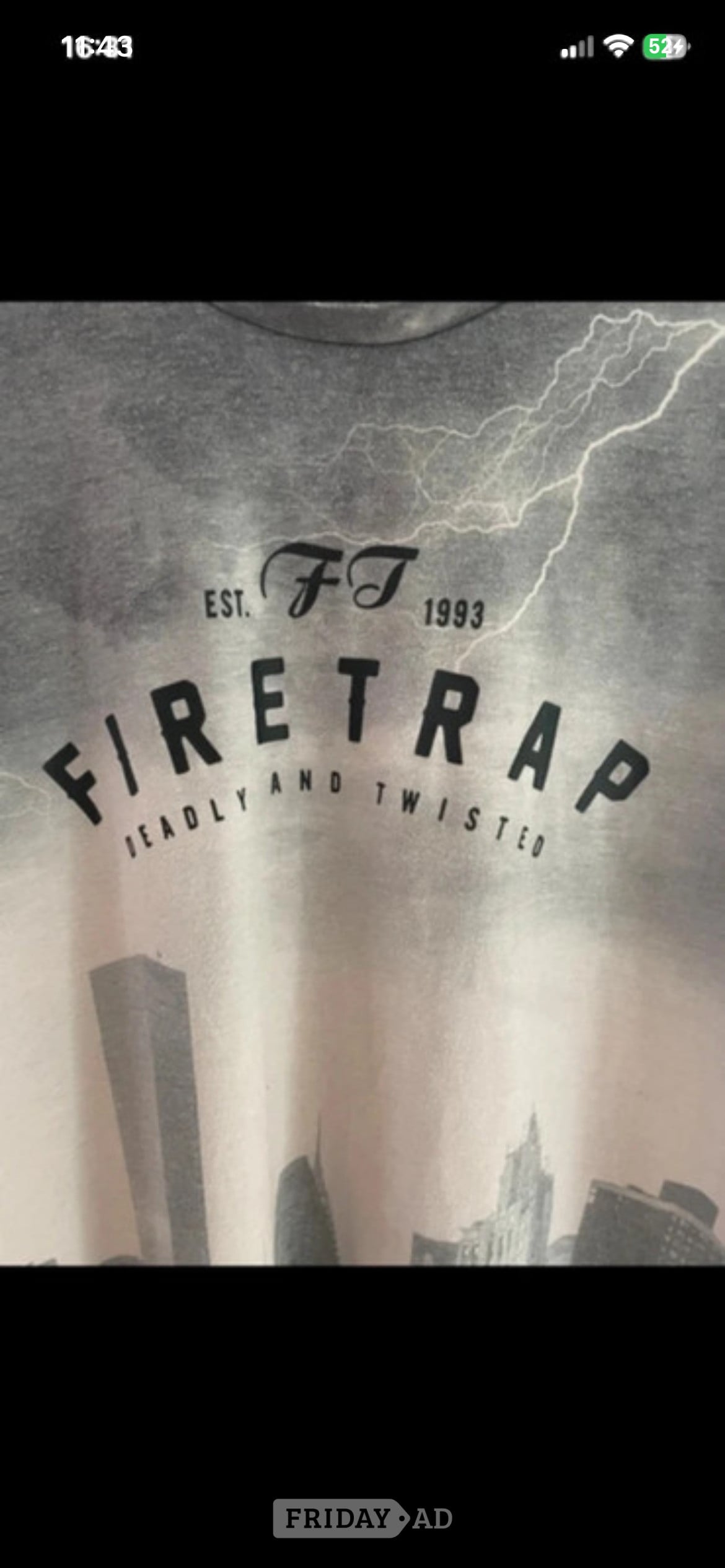 Stourport-On-Severn Firetrap short sleeved grey t shirt in size XL