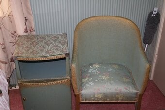 1960's Lloyd Loom/ Sirrom Style table and chair