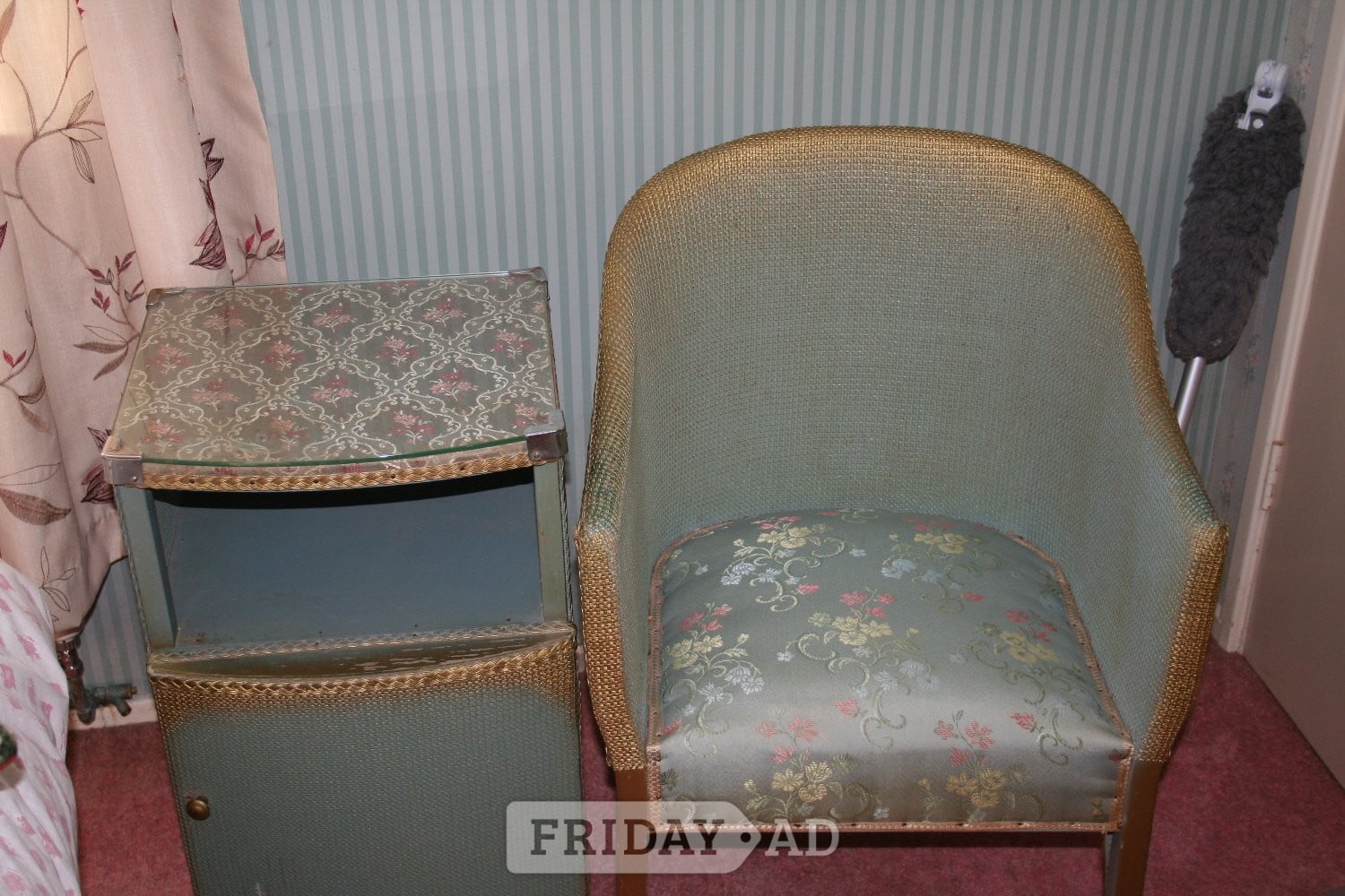 1960's Lloyd Loom/ Sirrom Style table and chair in Buckingham